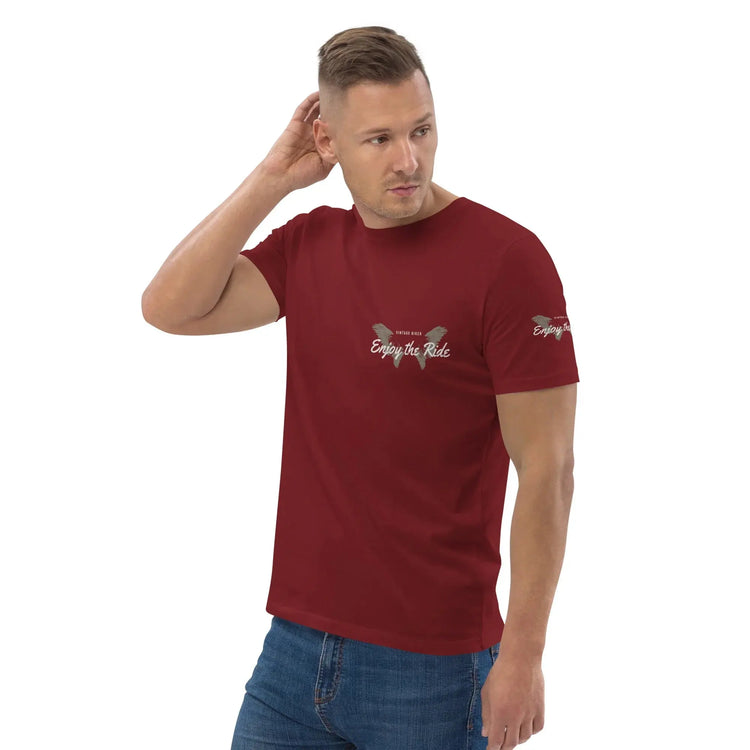 unisex-organic-cotton-t-shirt-burgundy-left-front-699864cc95374 - BUYATHOME24®