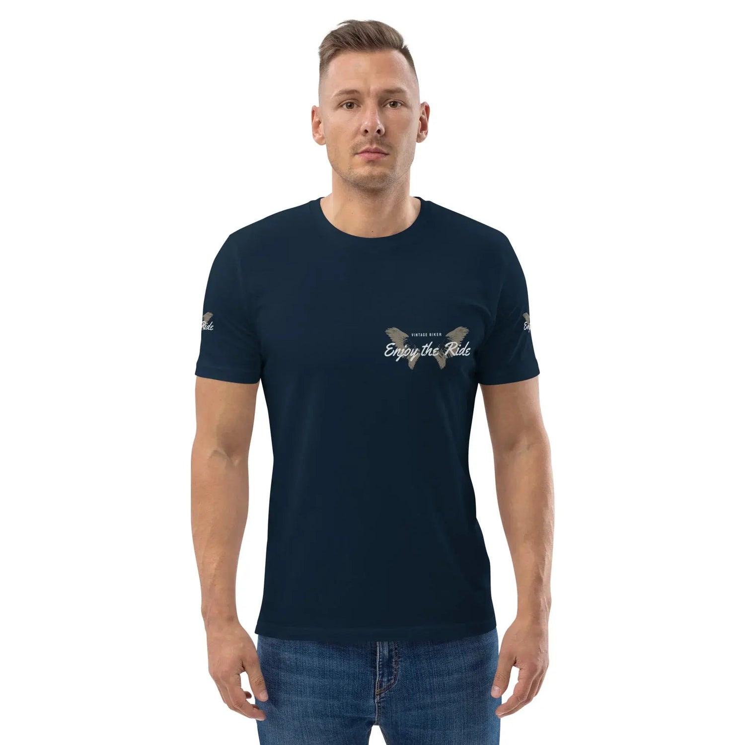 unisex-organic-cotton-t-shirt-french-navy-front-2-699864cc54593 - BUYATHOME24®