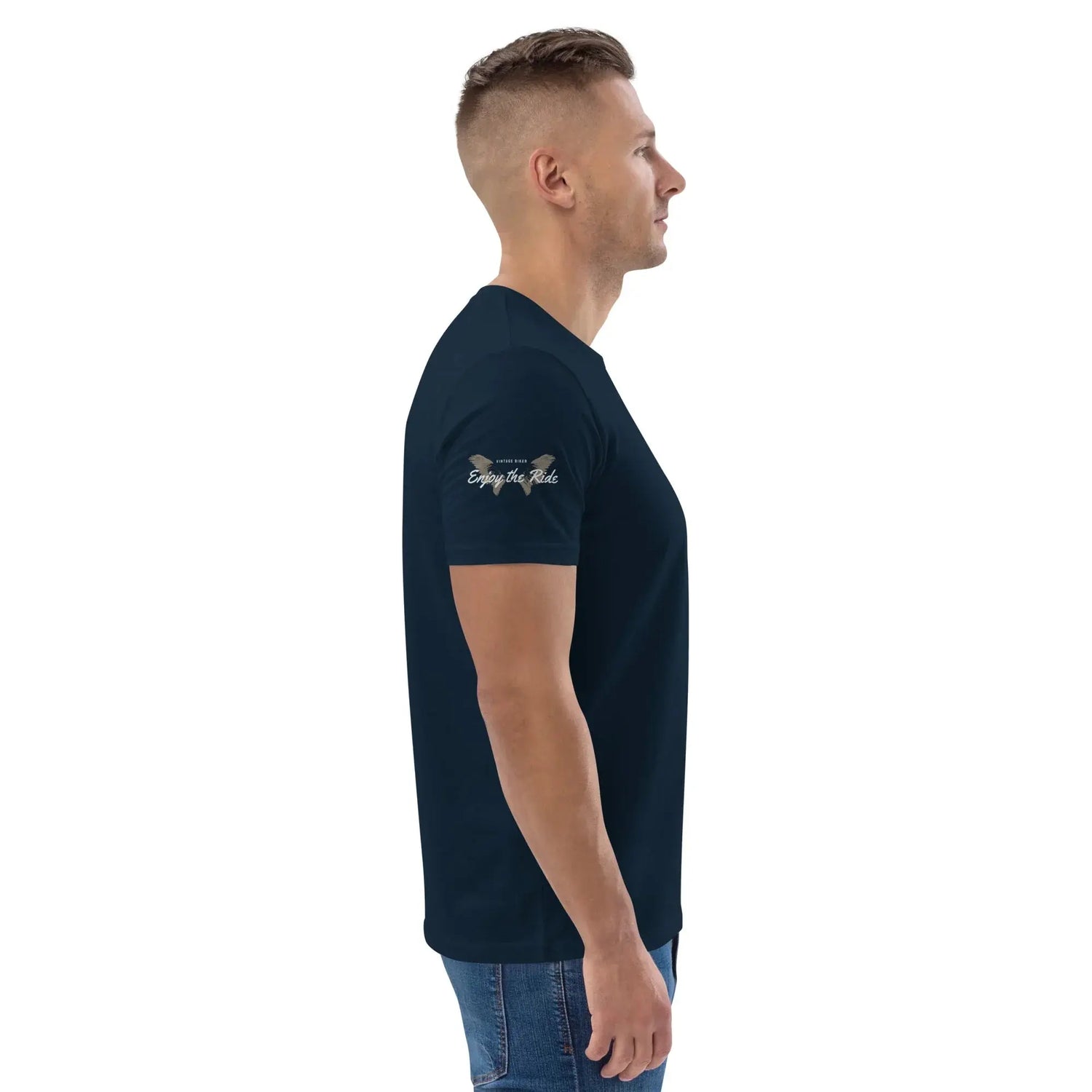 unisex-organic-cotton-t-shirt-french-navy-right-699864cc5feb1 - BUYATHOME24®