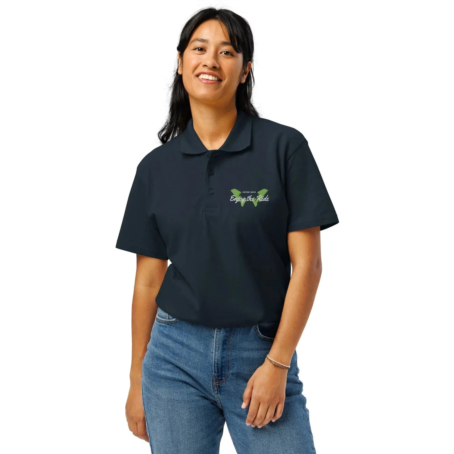 Unisex Poloshirt Knopfleiste Gerippter Kragen Freizeitkleidung Bestickt BUYATHOME24®