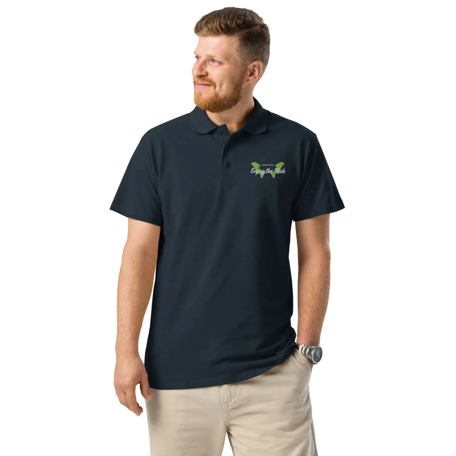 Unisex Poloshirt Knopfleiste Gerippter Kragen Freizeitkleidung Bestickt BUYATHOME24®