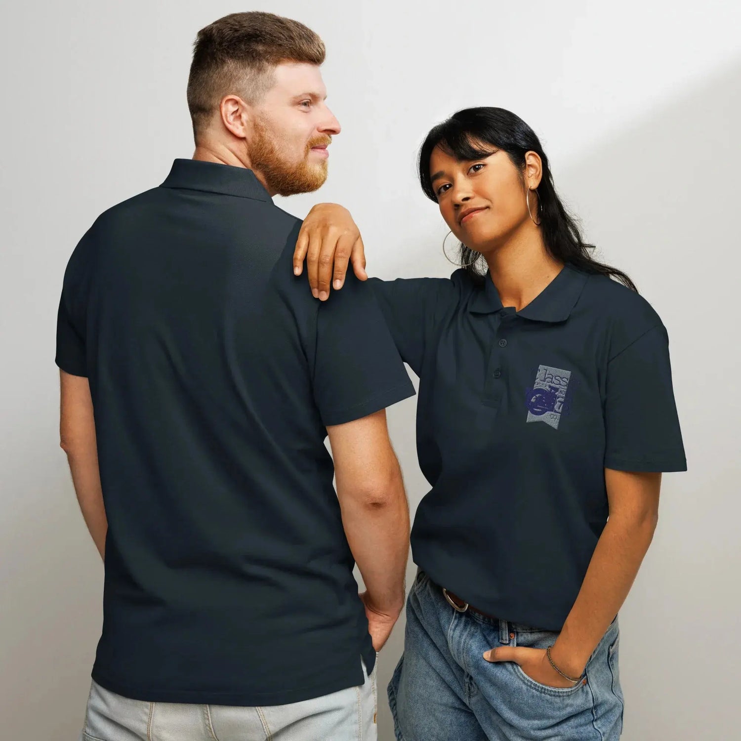Polyester Poloshirt Klassische Freizeitkleidung Dickes Gewebe Bestickt BUYATHOME24®