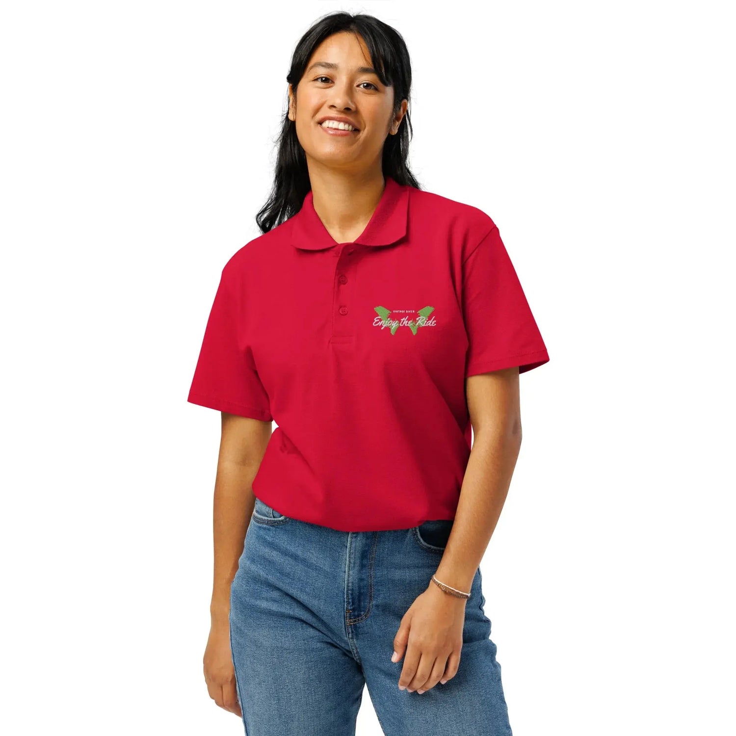 Unisex Poloshirt Knopfleiste Gerippter Kragen Freizeitkleidung Bestickt BUYATHOME24®
