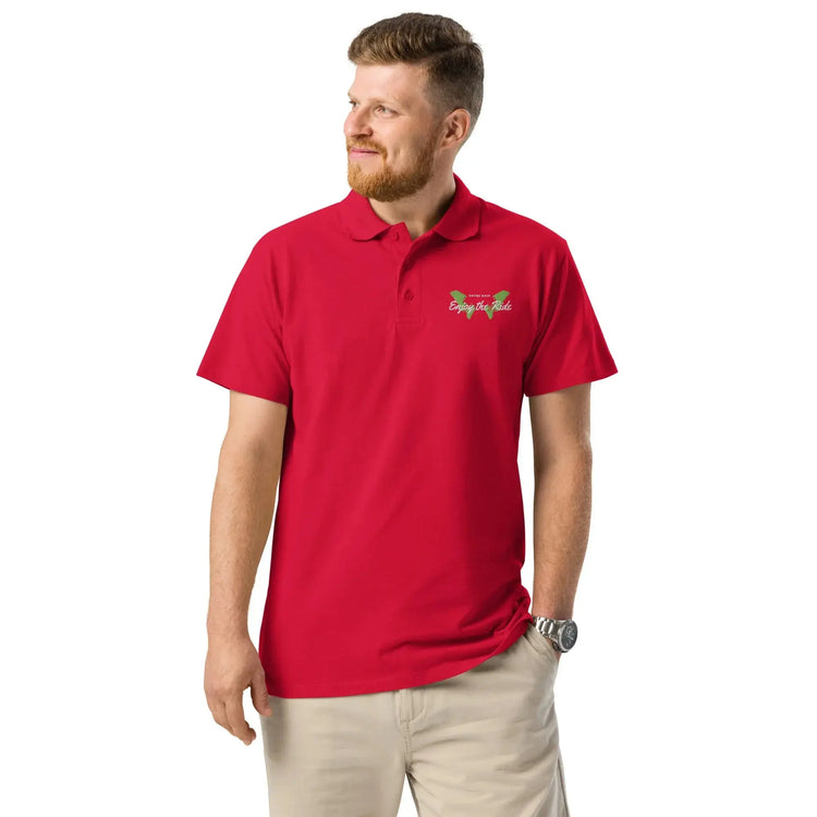 Unisex Poloshirt Knopfleiste Gerippter Kragen Freizeitkleidung Bestickt BUYATHOME24®