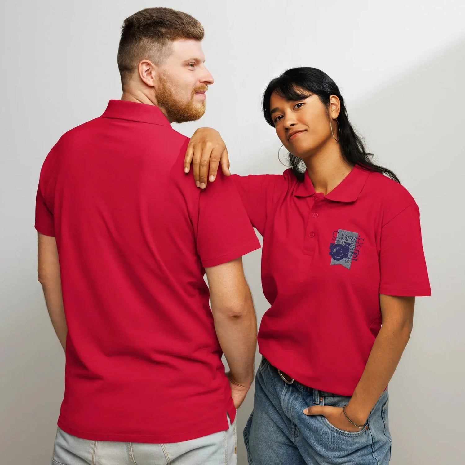 Polyester Poloshirt Klassische Freizeitkleidung Dickes Gewebe Bestickt BUYATHOME24®