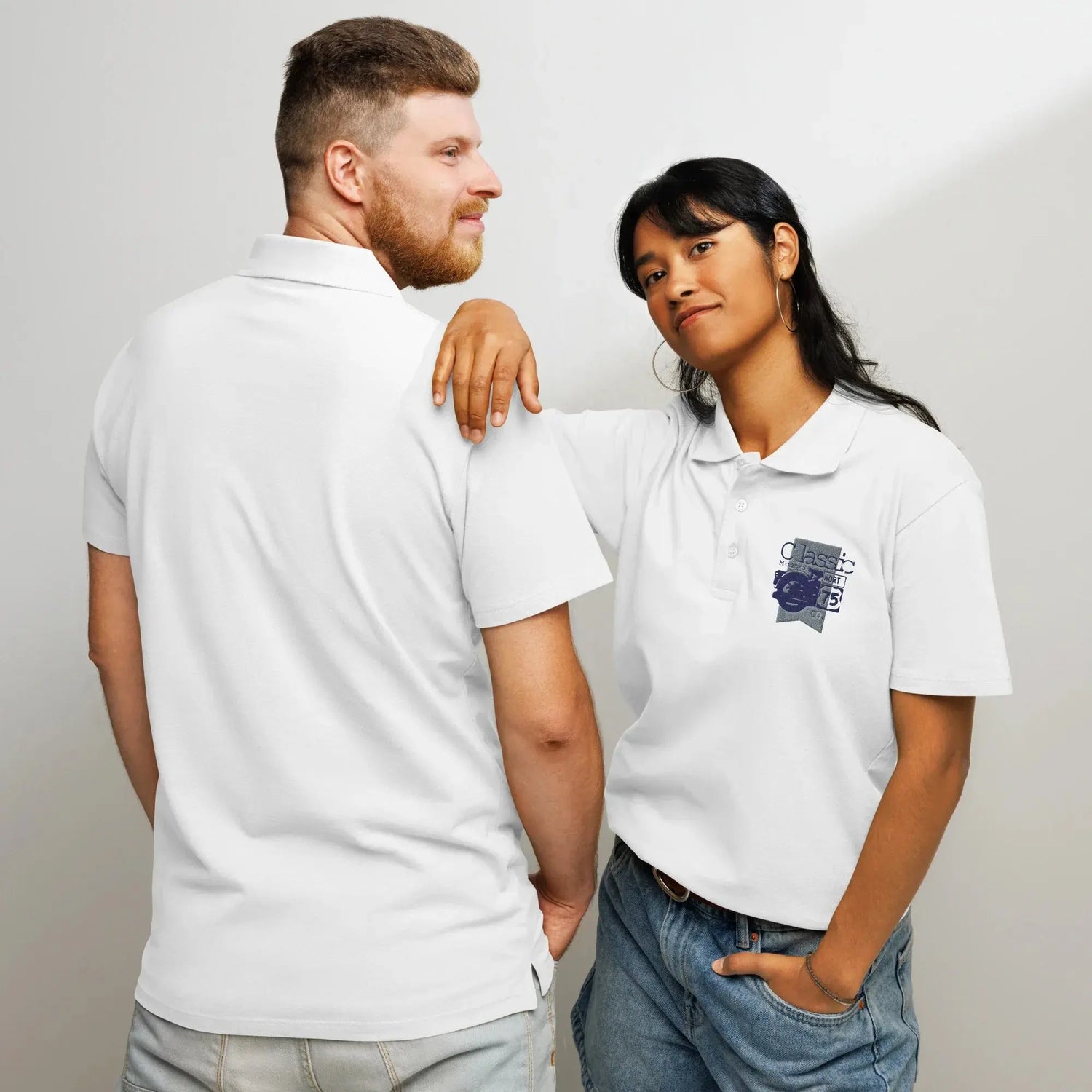 Polyester Poloshirt Klassische Freizeitkleidung Dickes Gewebe Bestickt BUYATHOME24®