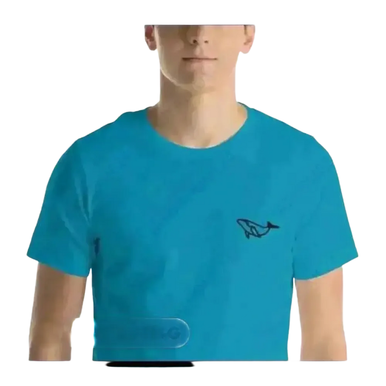 Besticktes Unisex T-Shirt aus 100% Baumwolle in Aqua, Herren, XS bis 5XL, bequemes Baumwollshirt für jeden Anlass