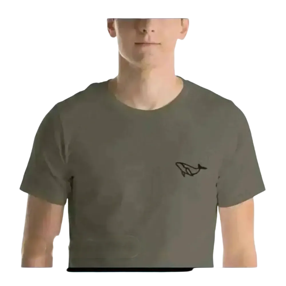 Besticktes Unisex T-Shirt aus 100% Baumwolle in XS bis 5XL, Herrenmodell, in Arméefarbe, für jeden Anlass, bequem und vielseitig.