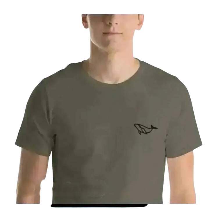Besticktes Unisex T-Shirt aus 100% Baumwolle in XS bis 5XL, Herrenmodell, in Arméefarbe, für jeden Anlass, bequem und vielseitig.
