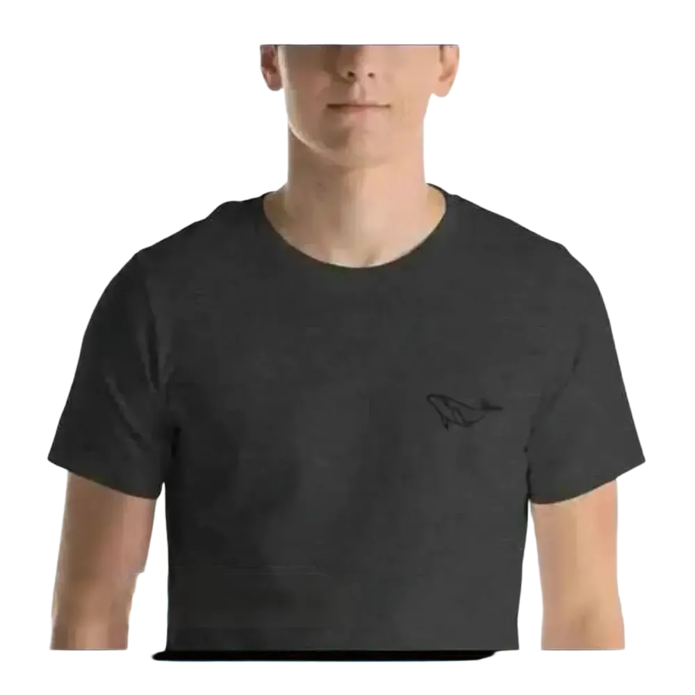 Besticktes Unisex Rundhalsshirt aus 100% Baumwolle in Dunkelgrau, erhältlich in XS bis 5XL, für jeden Anlass.