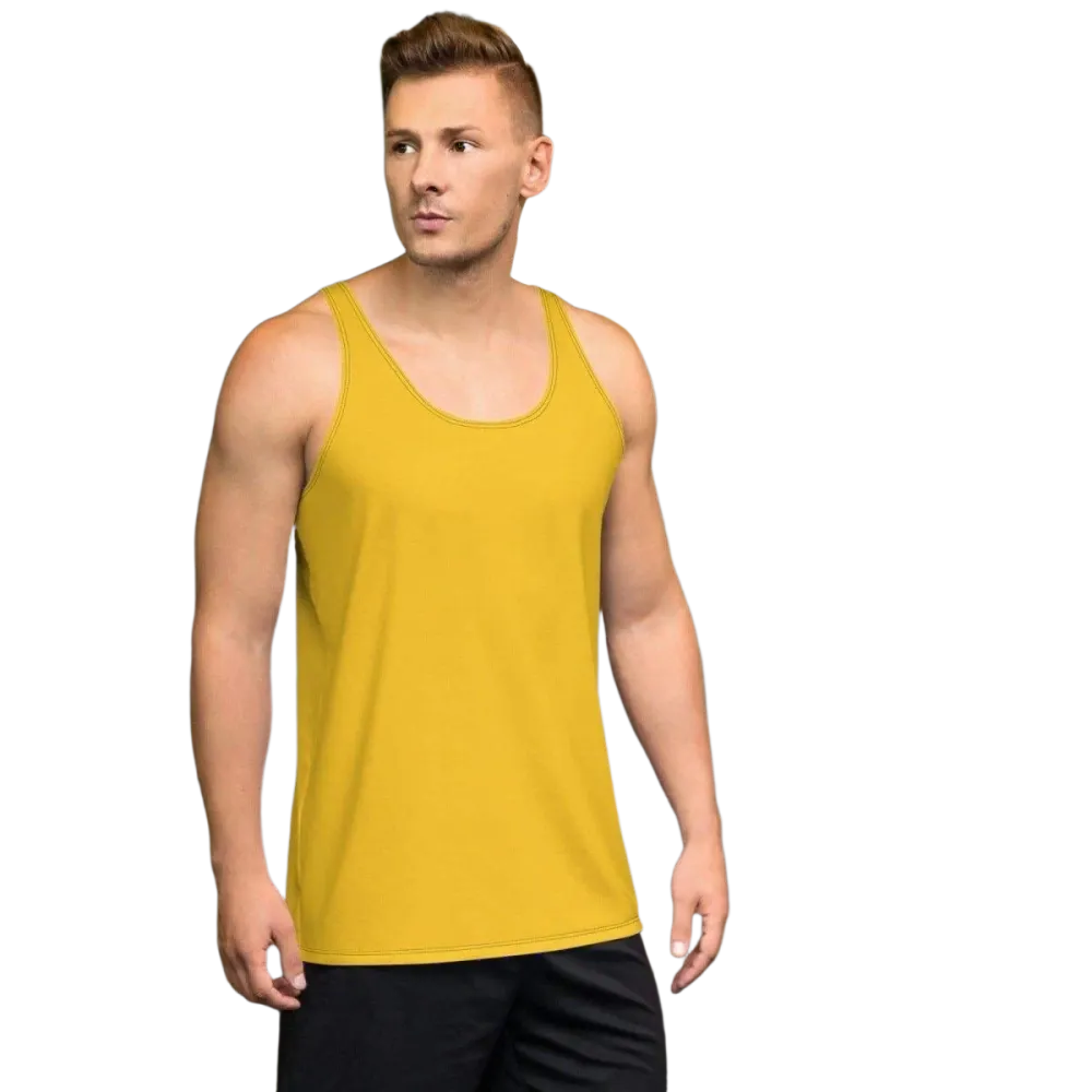 Unisex Sport-Top von BUYATHOME24, dehnbares Achselshirt in XS bis 2XL, geeignet für sportliche Aktivitäten, sichtbar auf dem Modell.