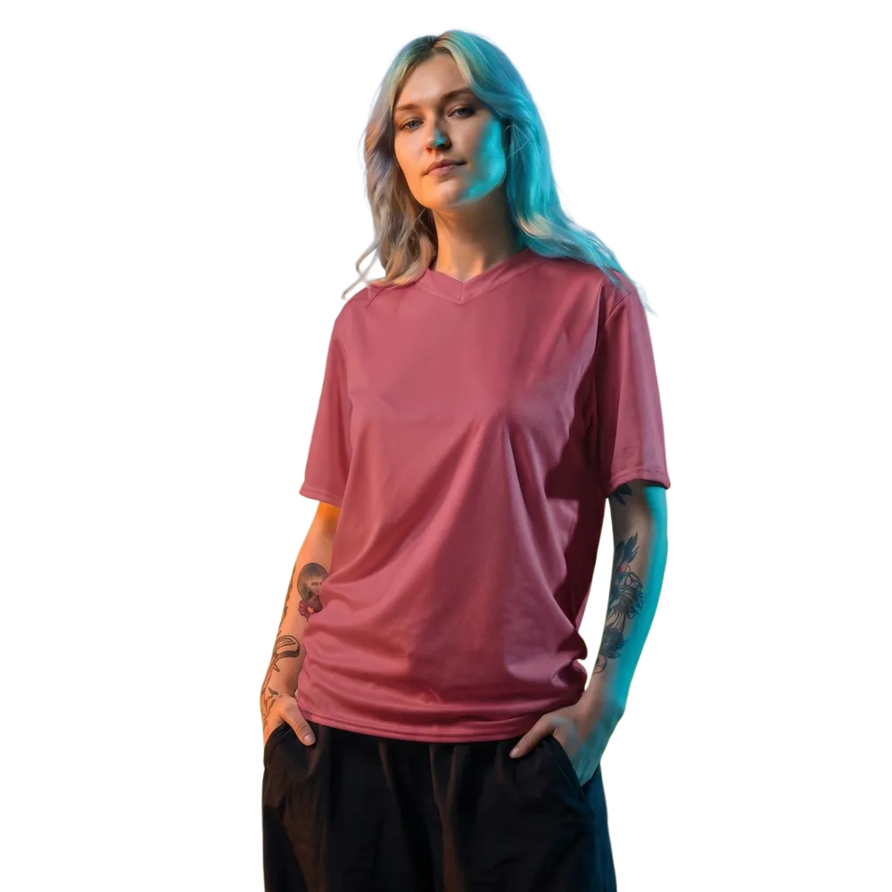 Unisex Fussballshirt mit V-Ausschnitt, Zwei-Wege-Stretch, personalisierbar, in verschiedenen Größen, von BUYATHOME24