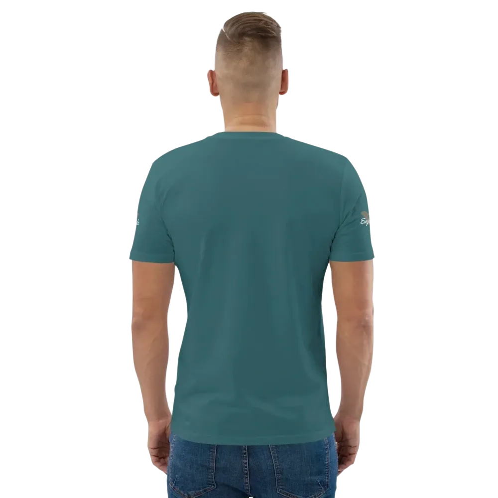 Unisex Bio-Baumwolle T-Shirt mit Sternenhimmel-Grafik im Biker-Stil, Rückenansicht, in S bis 5XL, von BUYATHOME24