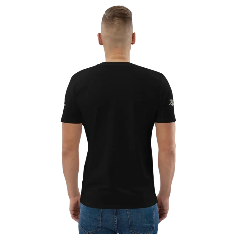 Unisex Bio-Baumwoll-T-Shirt in Schwarz mit Biker-Grafik, bequem, lässig und vielseitig, in den Größen S bis 5XL.