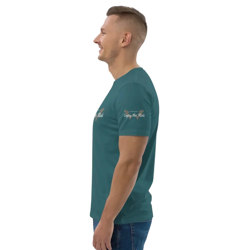 Unisex Bio-Baumwoll-T-Shirt mit Sternen-Grafik im Biker-Stil, verfügbar in S bis 5XL, von BUYATHOME24.