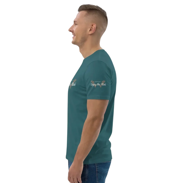 Unisex Bio-Baumwoll-T-Shirt mit Sternen-Grafik im Biker-Stil, verfügbar in S bis 5XL, von BUYATHOME24.