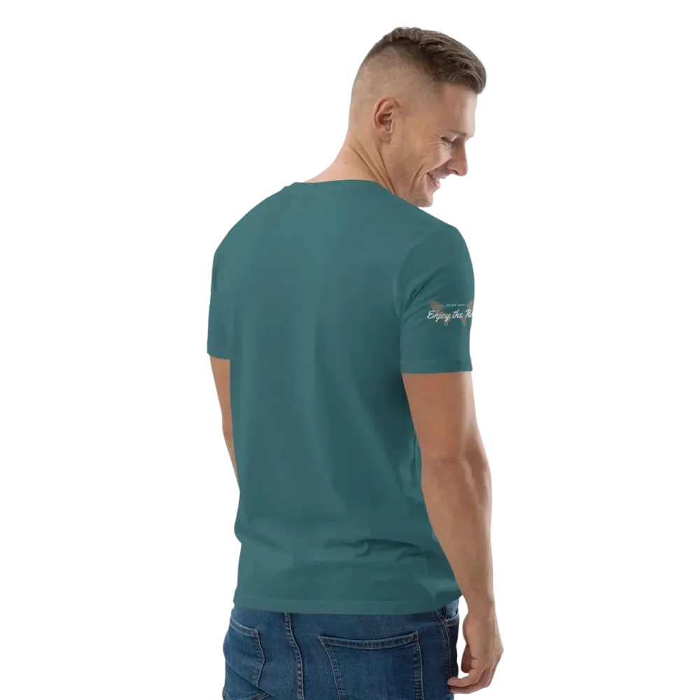 Unisex Bio-Baumwoll-T-Shirt mit Grafik-Design, Stargazer-Motiv, Rückenansicht, für Freizeit, in verschiedenen Größen, von BUYATHOME24