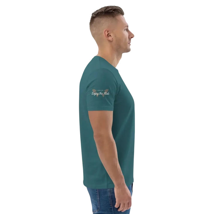 Unisex Bio-Baumwolle T-Shirt mit Sternenhimmel-Grafik im Biker-Stil, erhältlich in S-5XL, von BUYATHOME24.