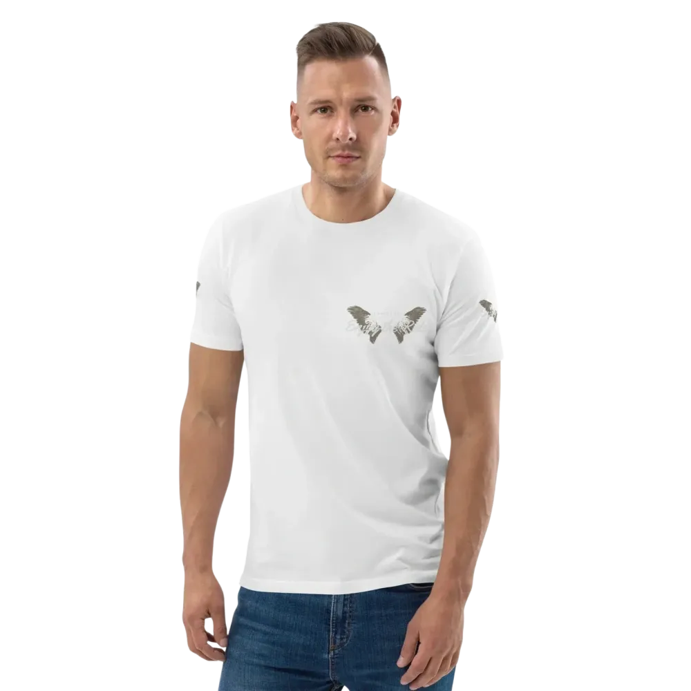 Unisex Bio-Baumwoll-T-Shirt im Biker-Stil, weiß, mit Grafikdruck, für Freizeit, erhältlich in S bis 5XL.