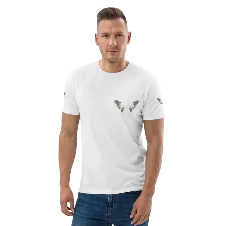 Unisex Bio-Baumwoll-T-Shirt im Biker-Stil, weiß, mit Grafikdruck, für Freizeit, erhältlich in S bis 5XL.