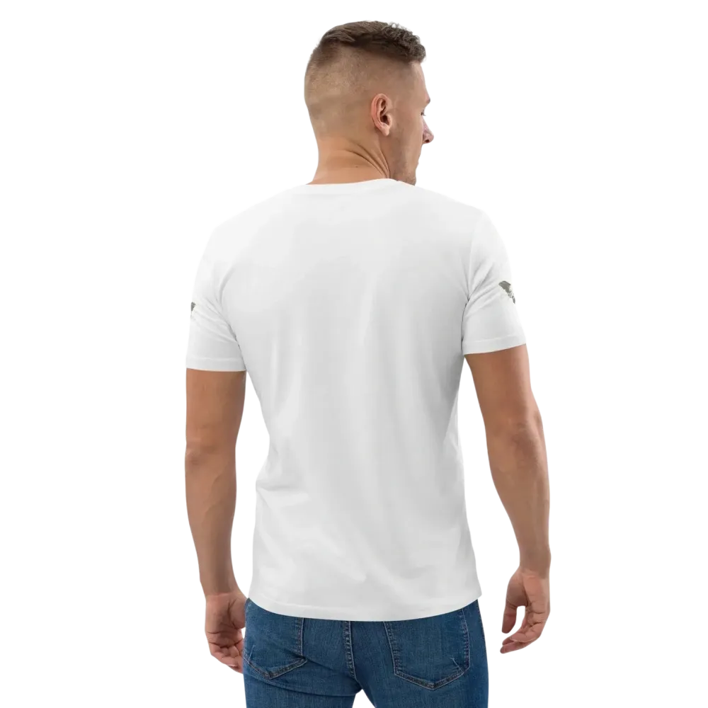 Unisex Bio-Baumwolle T-Shirt in Weiß mit Biker-Grafik, bequemes Freizeit-T-Shirt, erhältlich in S-5XL von BUYATHOME24