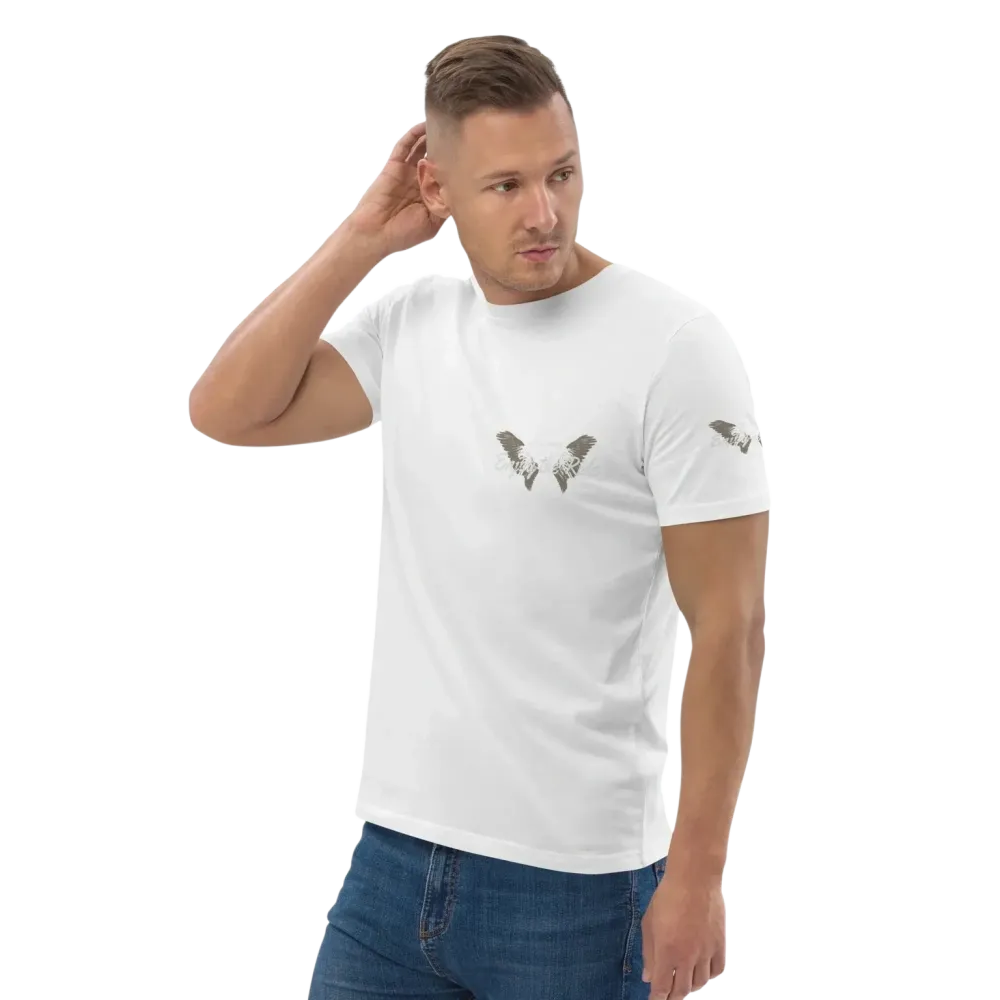 Unisex Bio-Baumwoll-T-Shirt in Weiß mit Grafik-Design, bequemes Freizeit-T-Shirt im Biker-Stil, verfügbar in S bis 5XL.