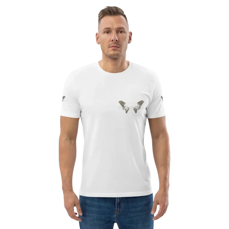 Unisex Bio-Baumwoll-Grafik-T-Shirt in Weiß mit Biker-Design, Freizeit-T-Shirt, Größen S bis 5XL, von BUYATHOME24