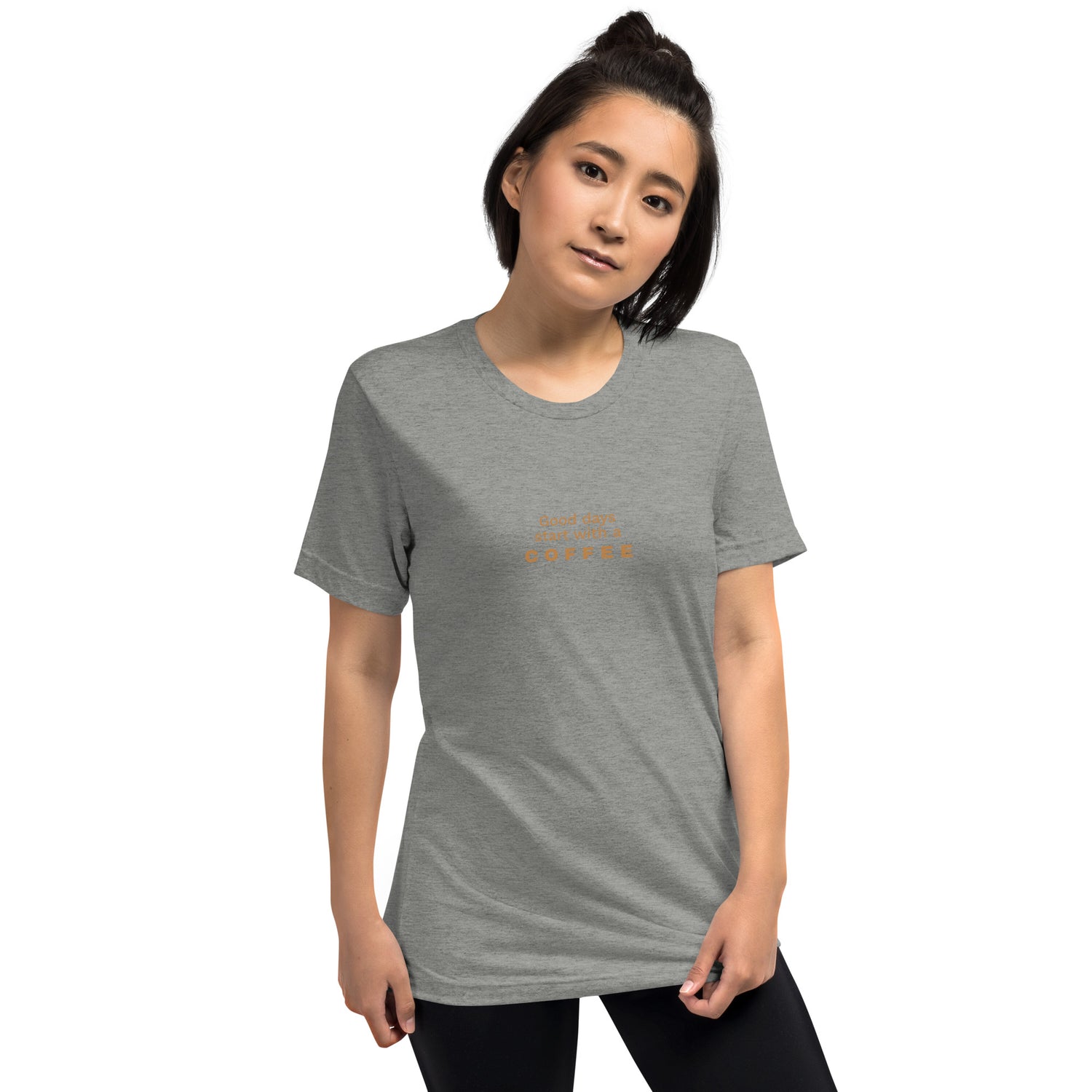 Kaffee Spruch Grafik-T-Shirt Festtagsshirt Damen T-Shirt Basic Shirt BUYATHOME24®