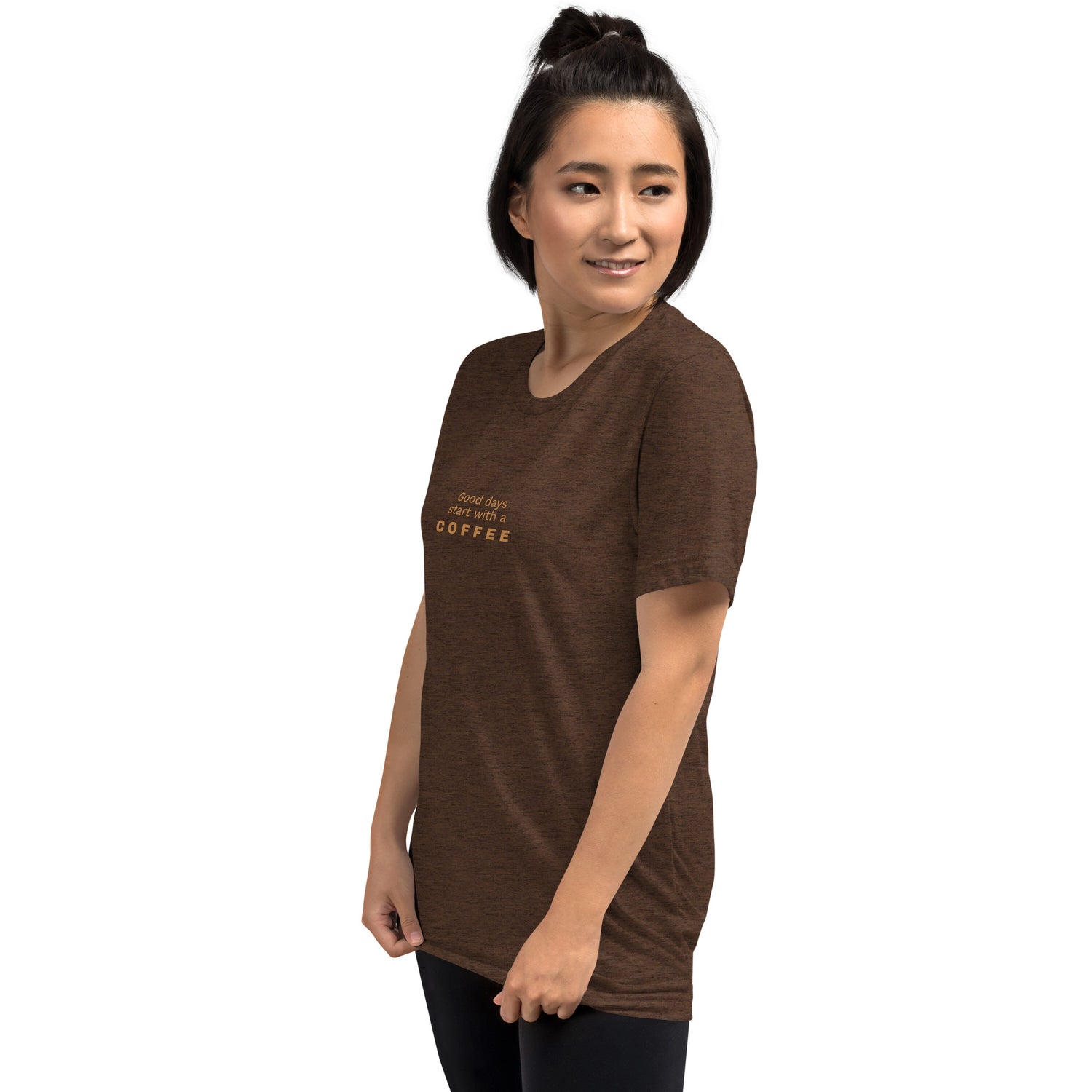 Kaffee Spruch Grafik-T-Shirt Festtagsshirt Damen T-Shirt Basic Shirt BUYATHOME24®