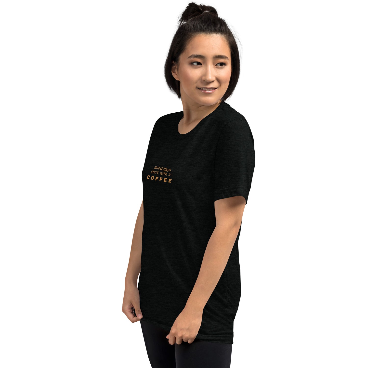 Kaffee Spruch Grafik-T-Shirt Festtagsshirt Damen T-Shirt Basic Shirt BUYATHOME24®