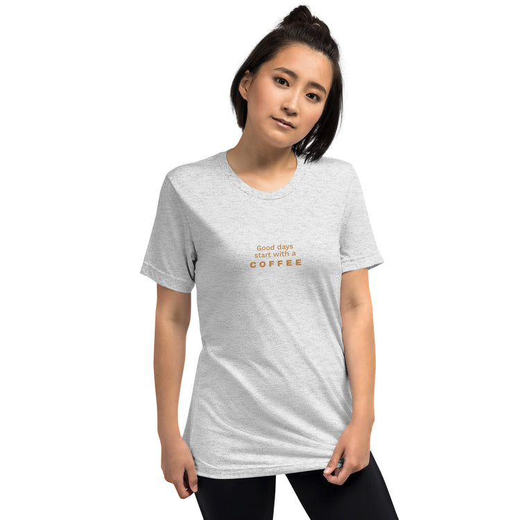 Kaffee Spruch Grafik-T-Shirt Festtagsshirt Damen T-Shirt Basic Shirt BUYATHOME24®