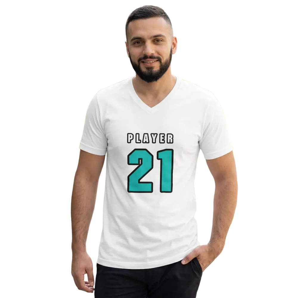 Unisex V-Ausschnitt T-Shirt aus 100% Baumwolle, in den Größen S bis XL, mit schlichtem Design und angenehmem Tragekomfort.