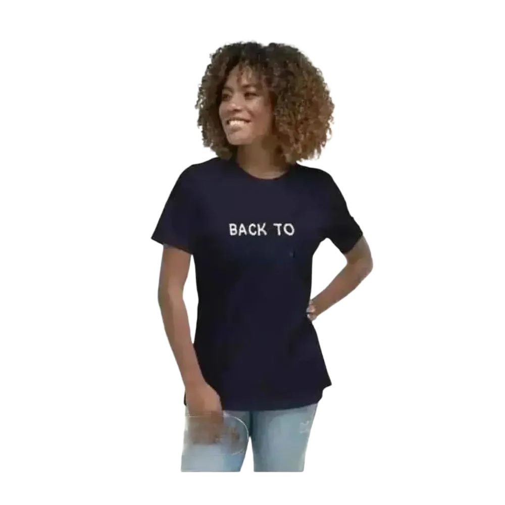 Damen Baumwoll-T-Shirt mit Rundhals und Grafik-Design in Navy, Kurzarm, für Größen S bis 3XL, bequem und zeitlos.