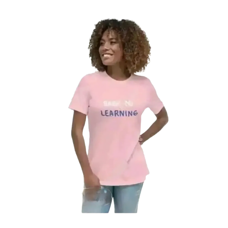 Damen Baumwoll-T-Shirt mit Rundhals und Kurzarm, grafisches Design in Pink, in S-3XL, bequemes Unishirt von BUYATHOME24