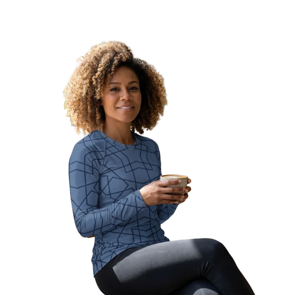 Damen Sporttop mit UV-Schutz, langarm, dehnbarer Stretchstoff, in XS bis 3XL, bequemes Sportshirt für Damen von BUYATHOME24