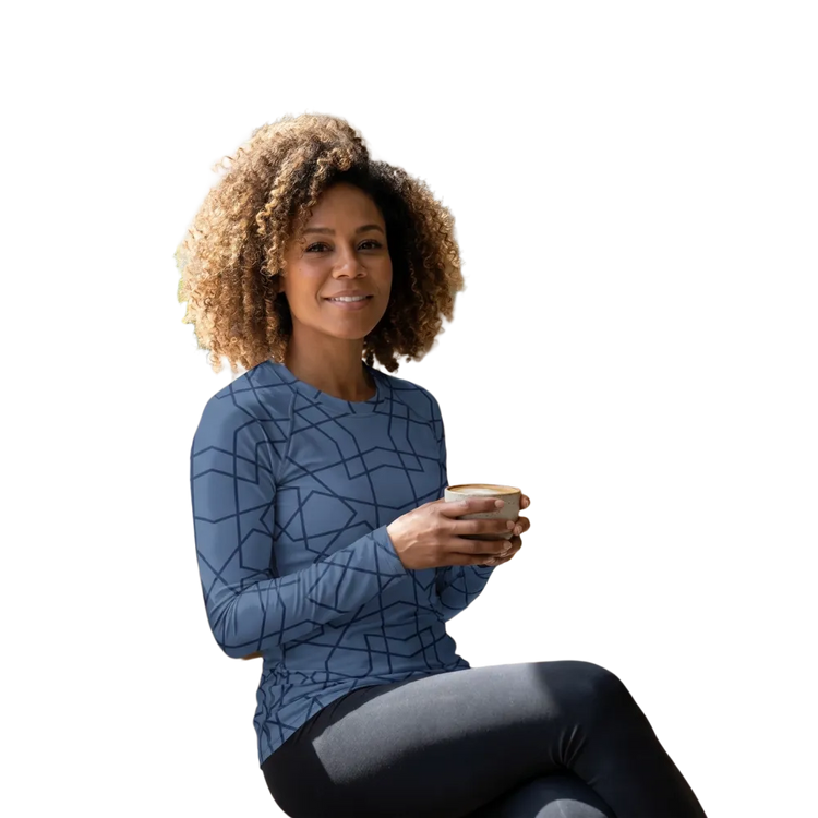 Damen Sporttop mit UV-Schutz, langarm, dehnbarer Stretchstoff, in XS bis 3XL, bequemes Sportshirt für Damen von BUYATHOME24