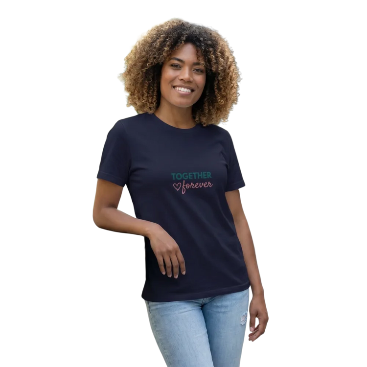 Grafik Damen T-Shirt aus Baumwolle, Verlobung Rundhals, in S-3XL, bequem und modisch, von BUYATHOME24