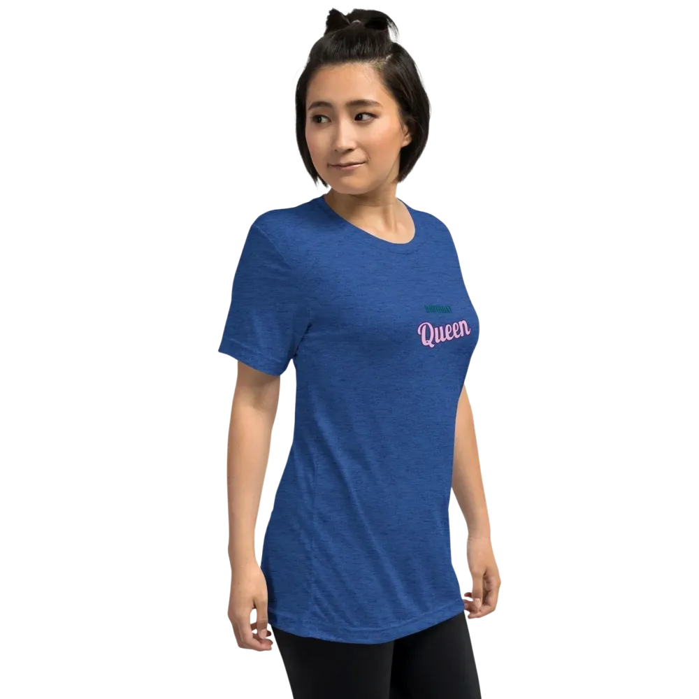 Unisex Vintage Look T-Shirt von BUYATHOME24 in True Royal, Vorderseite, Damen T-Shirt, bequemes Tri-Blend Material, Geburtstagsgeschenk