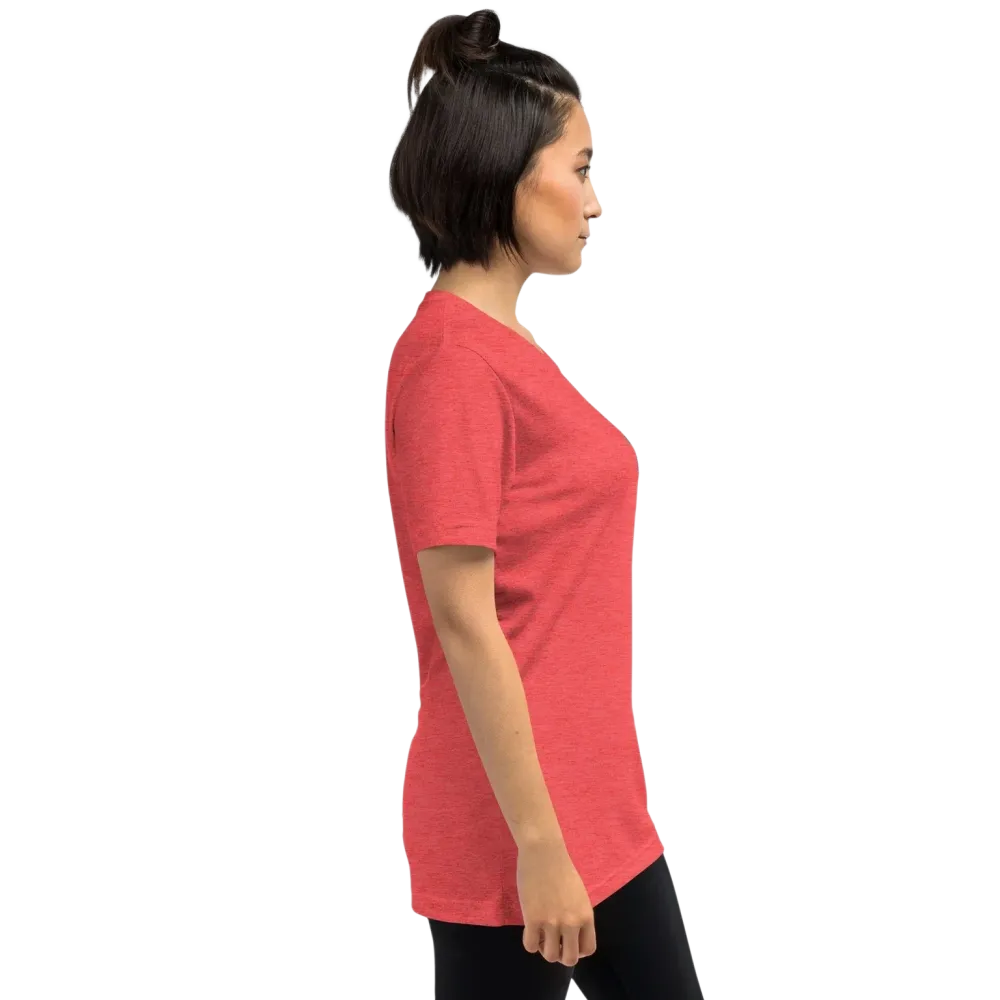 Rotes Vintage-Look Damen T-Shirt von BUYATHOME24, unisex Tri-Blend, kurzärmelig, für Damen in XS bis 4XL, Geburtstagsgeschenk