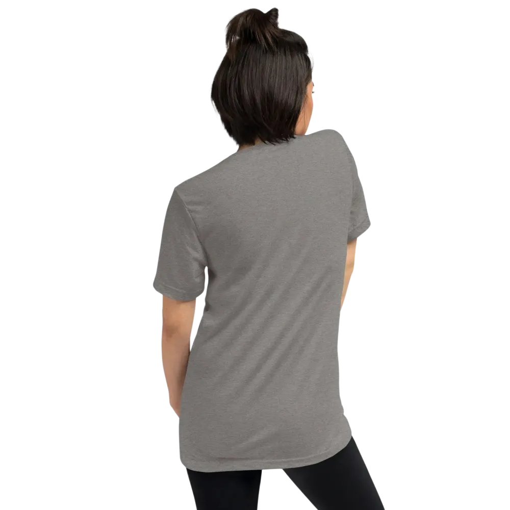 Unisex Vintage Look T-Shirt von BUYATHOME24, graues Tri-Blend T-Shirt mit Queen-Design, Damen T-Shirt in XS bis 4XL