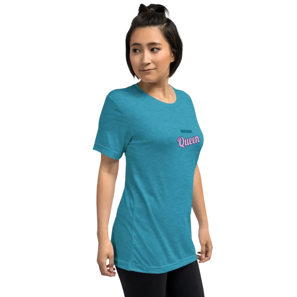 Unisex Tri-Blend T-Shirt in Aqua mit Vintage Look, Damen T-Shirt von BUYATHOME24, rechte Vorderseite, Geburtstagsgeschenk