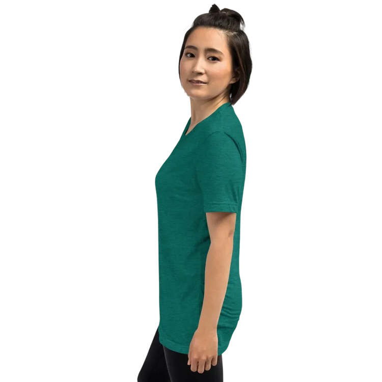 Vintage Look Damen T-Shirt von BUYATHOME24 in Teal, Unisex Tri-Blend Material, ideal als Geburtstagsgeschenk, in XS bis 4XL erhältlich.