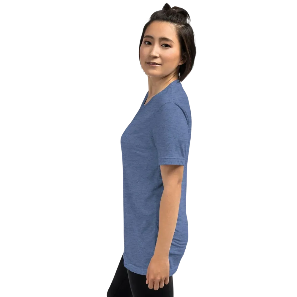 Vintage Look Damen T-Shirt in Blau mit Queen-Design, unisex Tri-Blend Material, perfekt als Geburtstagsgeschenk, erhältlich in XS-4XL.
