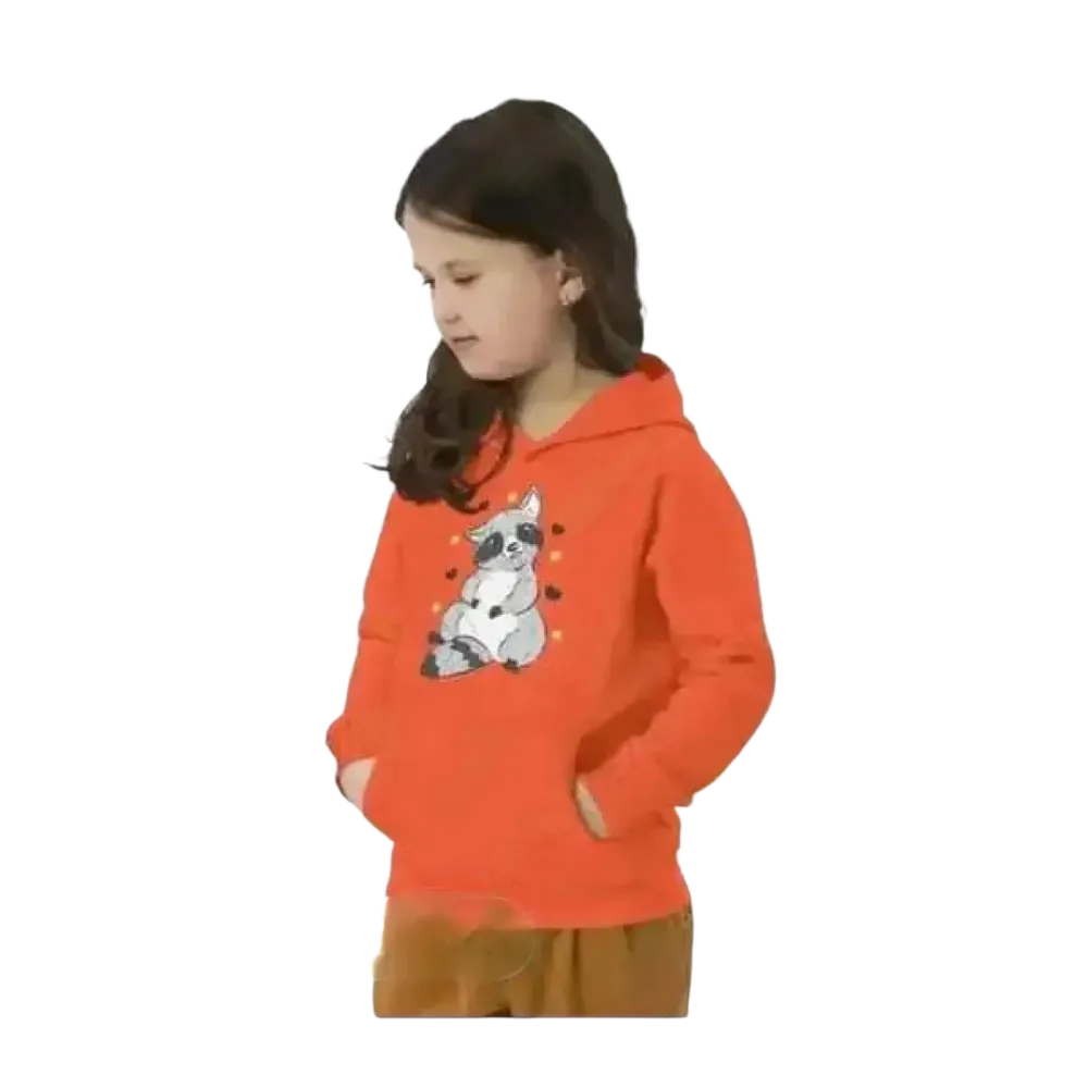 Grafik-Mädchen Hoodie aus Baumwolle für Kinder 4-12 Jahre, mit Kapuze und kindlichem Design, von BUYATHOME24.