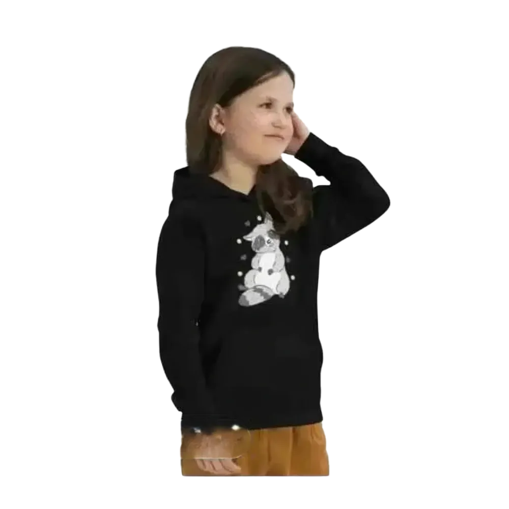 Grafik Mädchen Hoodie aus Baumwolle für Kinder 4-12 Jahre, bequemer Kapuzenpullover mit Druck, moderner Kinderhoodie von BUYATHOME24