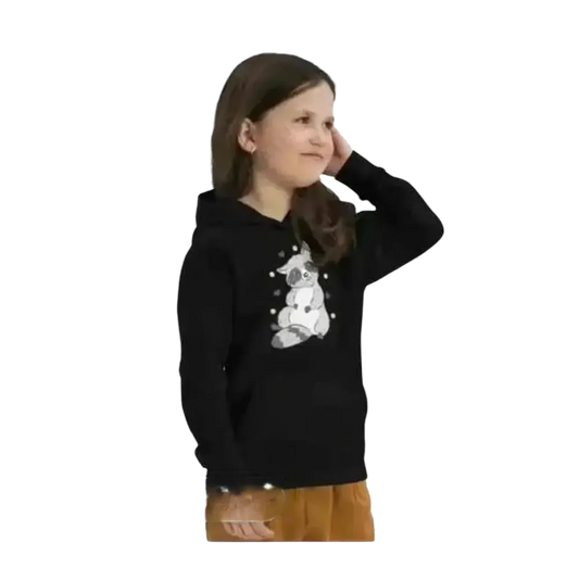 Grafik Mädchen Hoodie aus Baumwolle für Kinder 4-12 Jahre, bequemer Kapuzenpullover mit Druck, moderner Kinderhoodie von BUYATHOME24