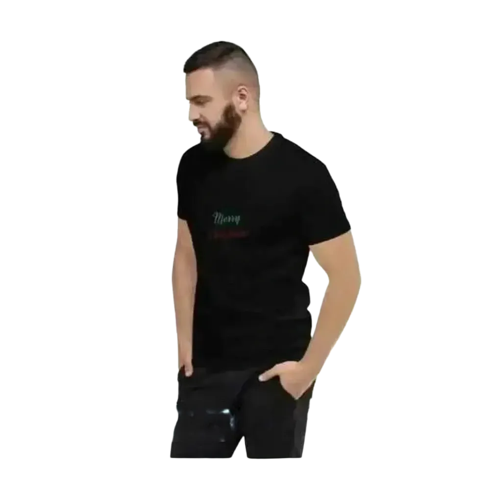 Weihnachten Rundhalsshirt von BUYATHOME24, Kurzarm, Baumwolle, Unisex, in XS bis 3XL, mit festlichem Grafikdesign.