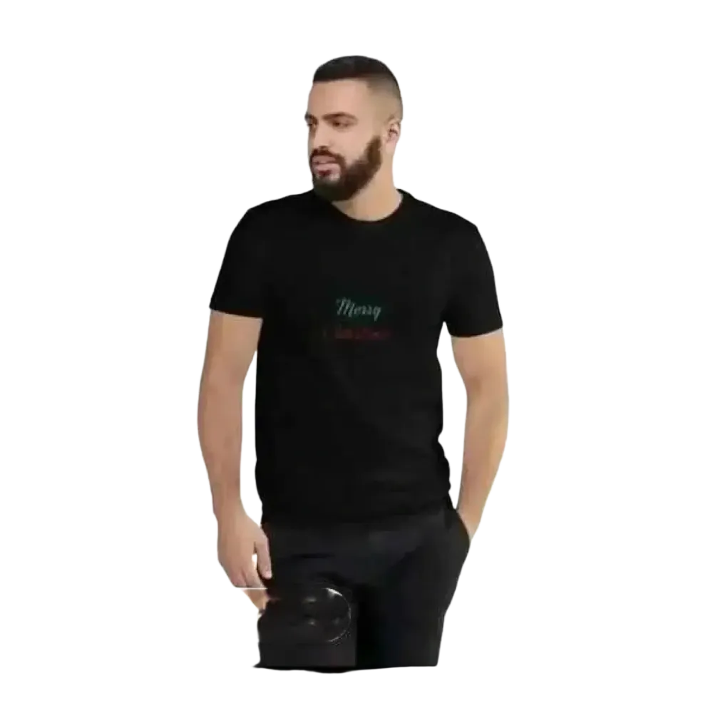 Weihnachten Rundhalsshirt mit Baumwolldruck, Kurzarm Unisex T-Shirt BUYATHOME24, vielseitig, Größen XS bis 3XL