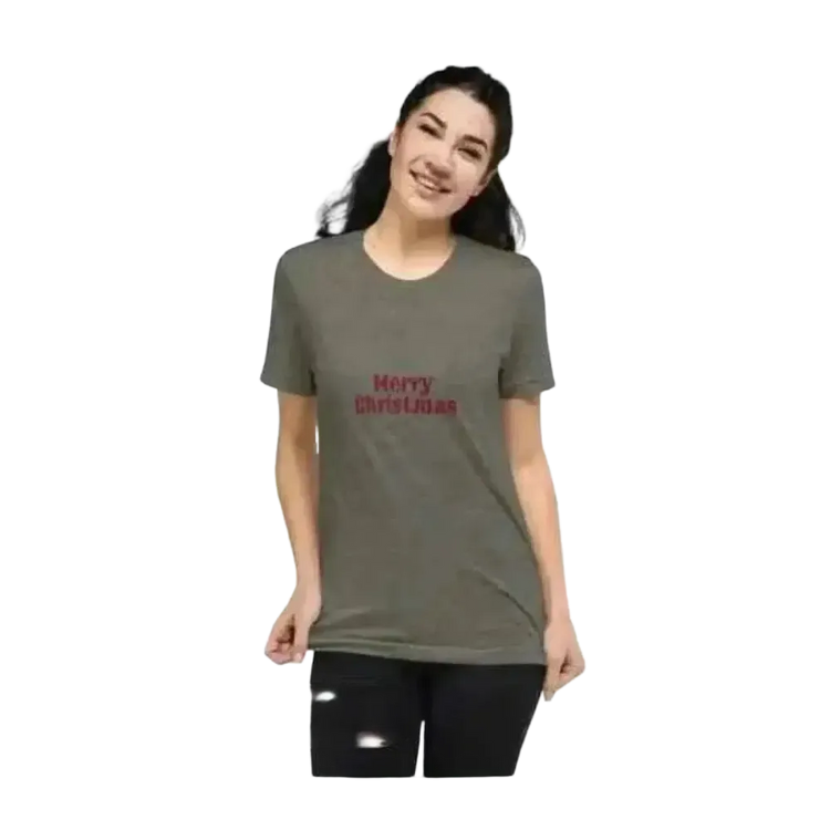 Besticktes Damen-Polyester T-Shirt von BUYATHOME24, graues Kurzarm-Shirt mit Rundhalsausschnitt, für jeden Stil geeignet.