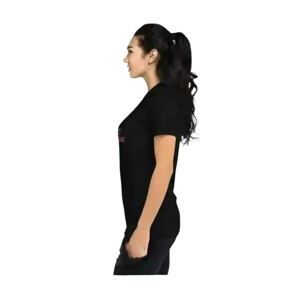 Besticktes Damen T-Shirt aus Polyester in verschiedenen Größen, ideal für festliche Looks, mit weihnachtlichem Design.